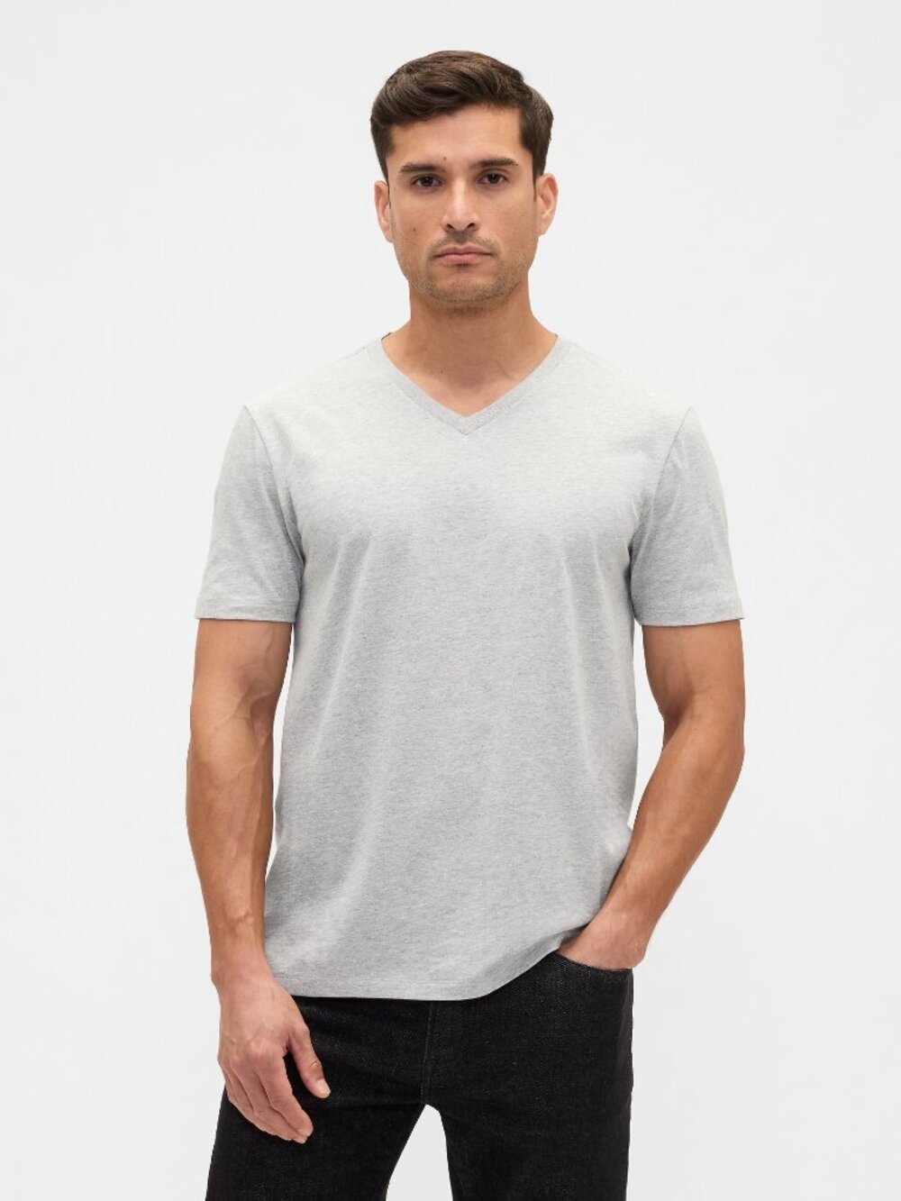 Gap Men's Small Grey Everyday Soft V-Neck T-Shirt 50% off Retail
